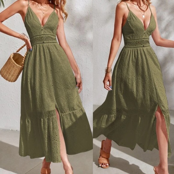 Boho lace insert cami maxi dress - Picture 3 of 12